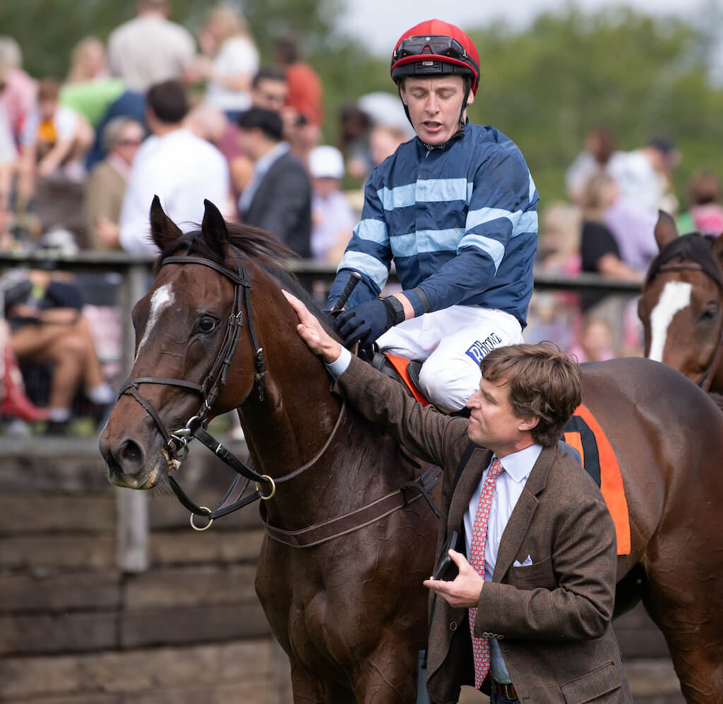 Rocket One and Graham Watters return from a win at Shawan Downs.
